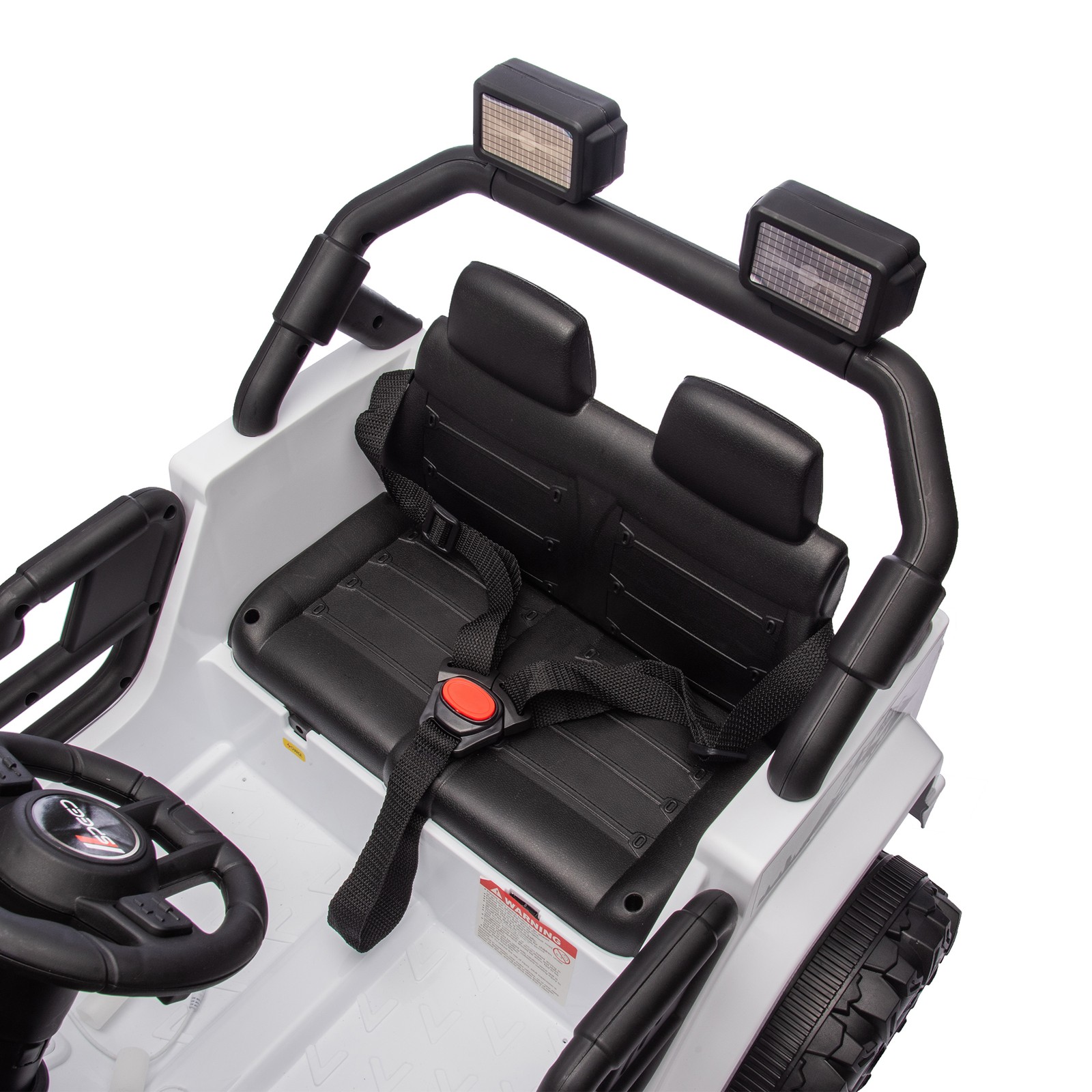 12V Kids Ride On Car Dual Drive 4 wheel With Bluetooth USB for Kids 2-4 White