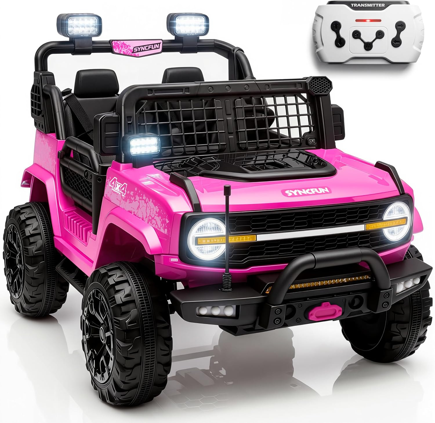 SYNCFUN 24V 2 Seater Ride on Car for Kids, Electric Car with Remote Control, 3 S