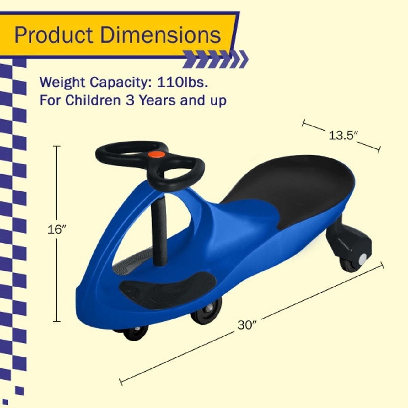 Wiggle Car – Ride on Toy for Ages 3 and Up – Toddler Ride on Toys with no Bat…