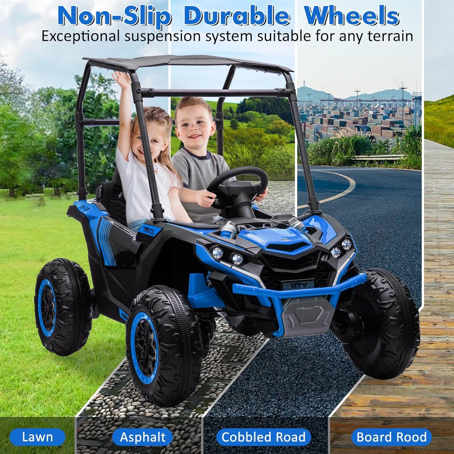 2 Seater Ride On Car Truck 24V Ride On Toys for Kids Electric Vehicle w/Remote