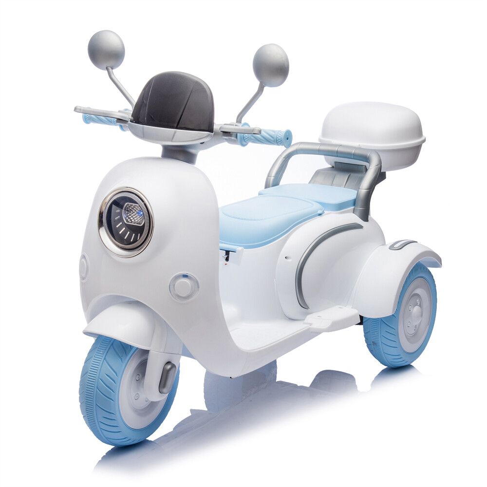 12V 2-Seater Kids Ride On Electric Motorcycle 3-Wheel Toy 1.86-3.11mph Aged 3-6