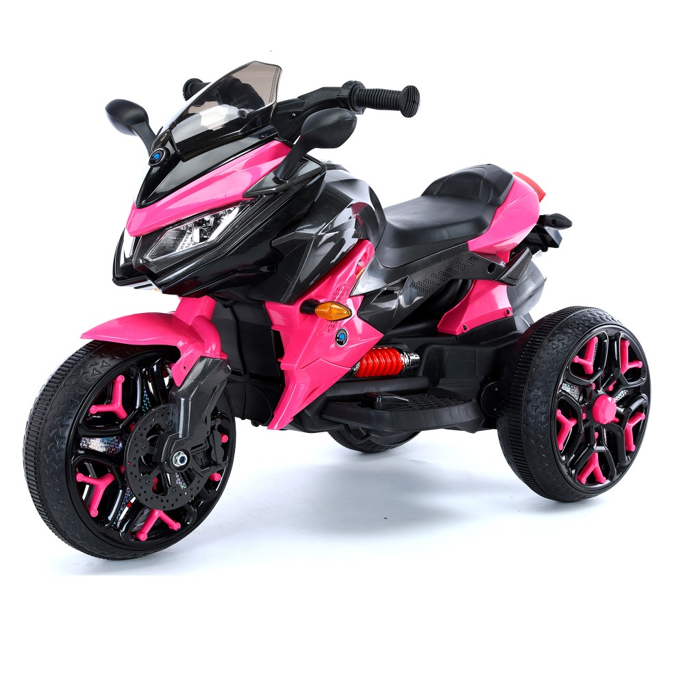 12V Kids Electric Motorcycle, 3-6 Yrs, Training Wheels, Lights, Manual Throttle