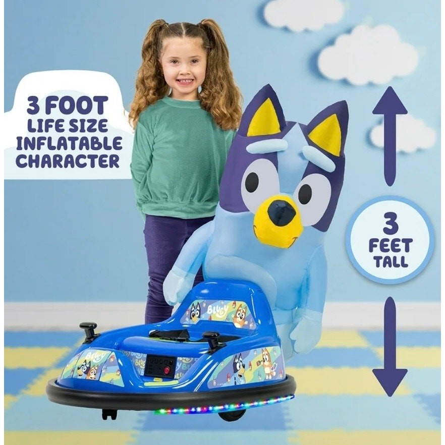 Bluey 6V ImaginAir Ride-On Bumper Car with Inflatable Character NEW