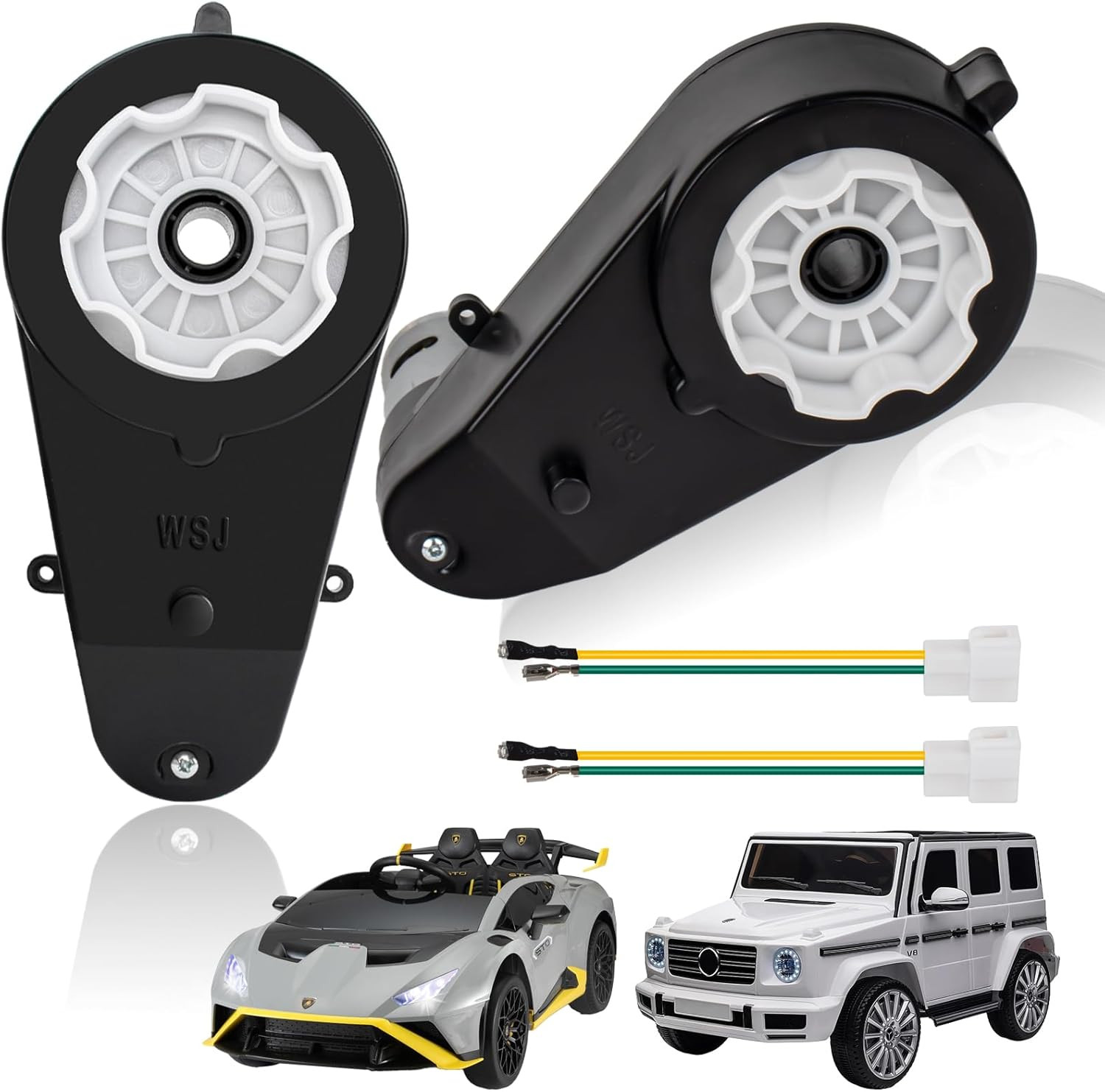 2 Pcs Kids Ride On Car Gearbox 555 24V Motor 40000RPM Electric Motor with Gea…