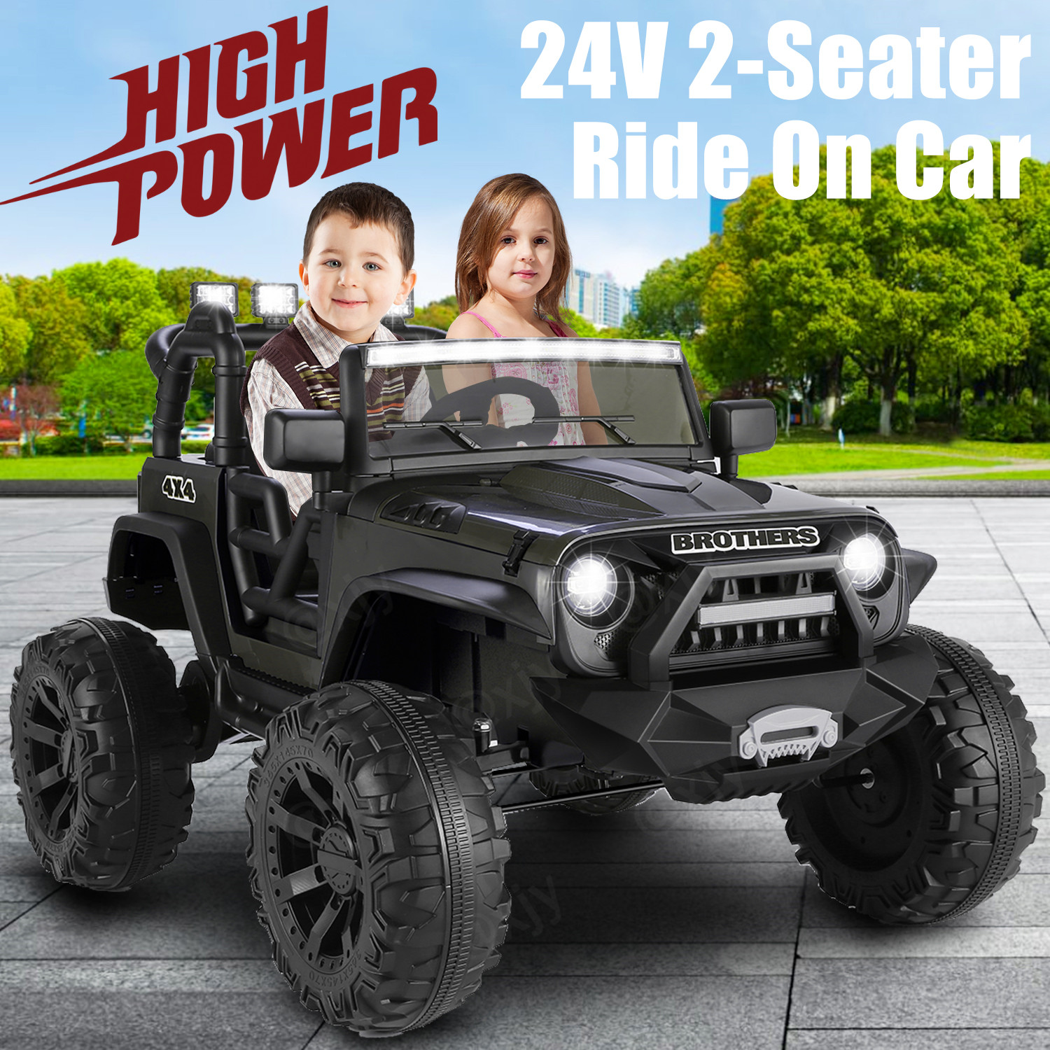 12/24V Large Ride On Truck Kids Electric Car+Parental Remote Control Xmas Gift