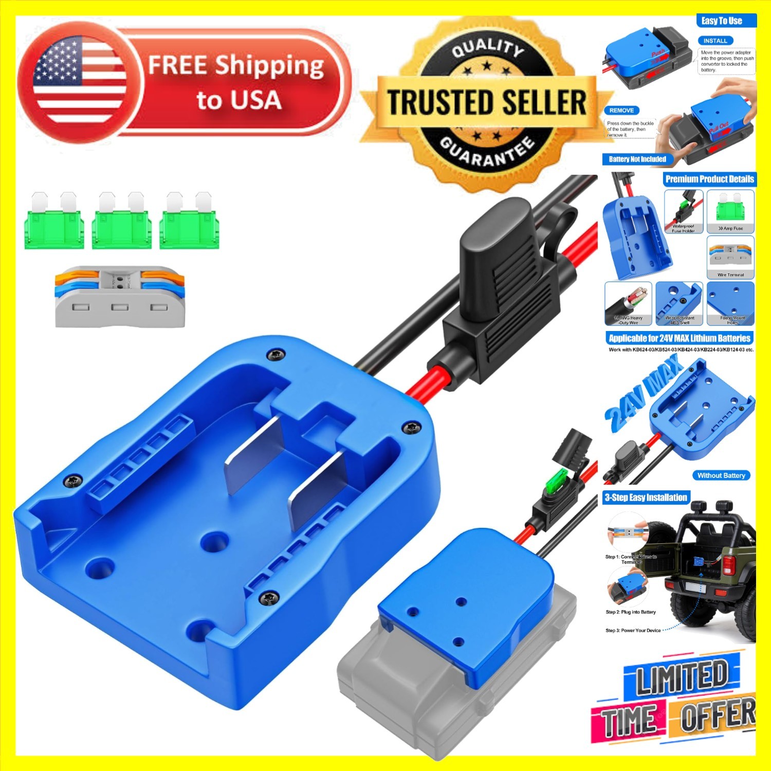 Kobalt 24V Power Wheels Adapter with Fuse Protection – DIY Upgrade Essential
