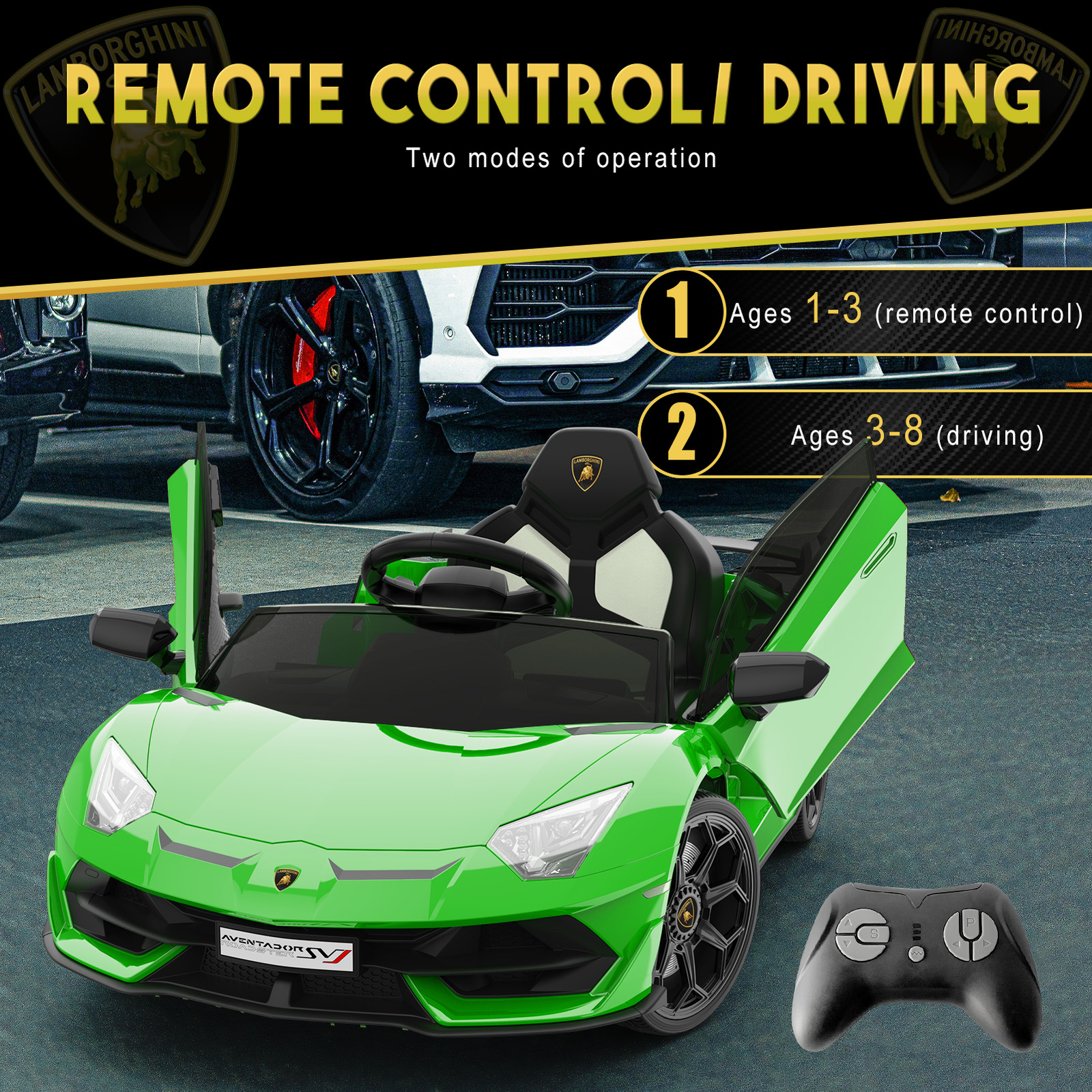 Kids Ride On Car, 12V Electric Vehicles Battery Powered Sports Car With Control