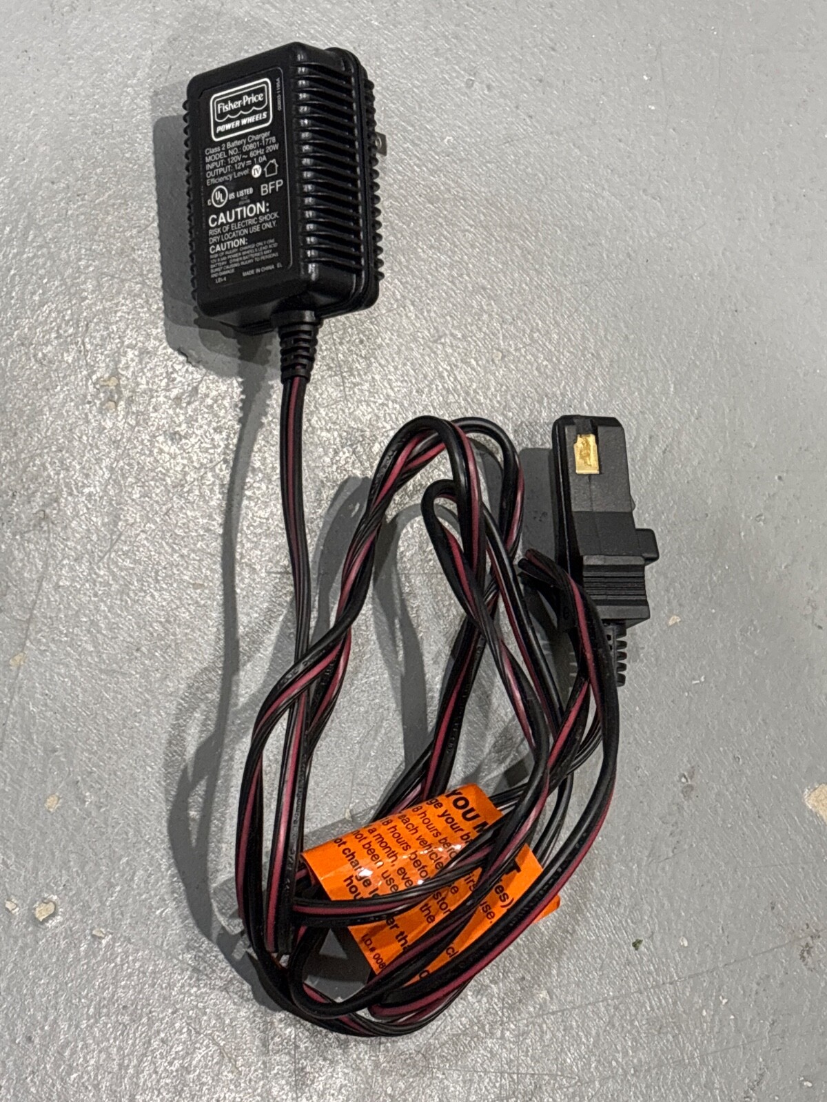 Original Power Wheels Fisher Price 12 Volt 12V Battery Charger 00801-2101
