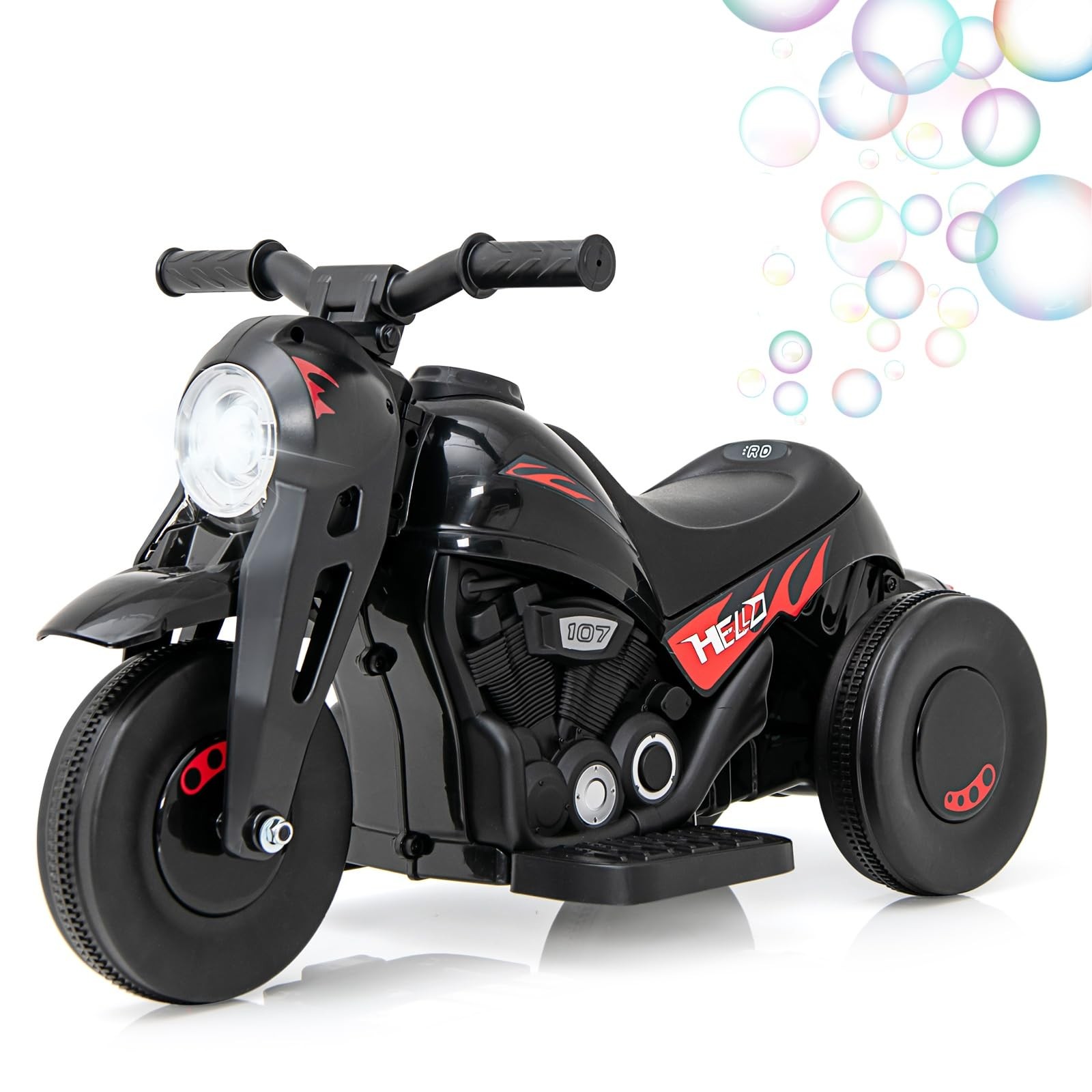Kids Motorcycle 6V Electric Ride On Car Automatic Bubble Foot Pedal