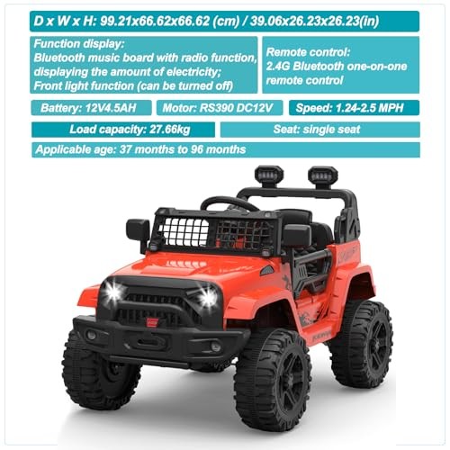 ELECTRIC RIDE-ON TRUCK 12V 4.5AH WITH REMOTE SPRING SUSPENSION – GRAY