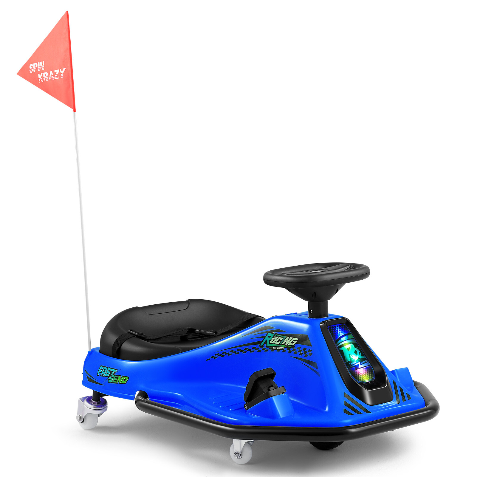 360° 24V Kids Electric Drifting Go Kart Ride On Cart with Bluetooth (Blue)
