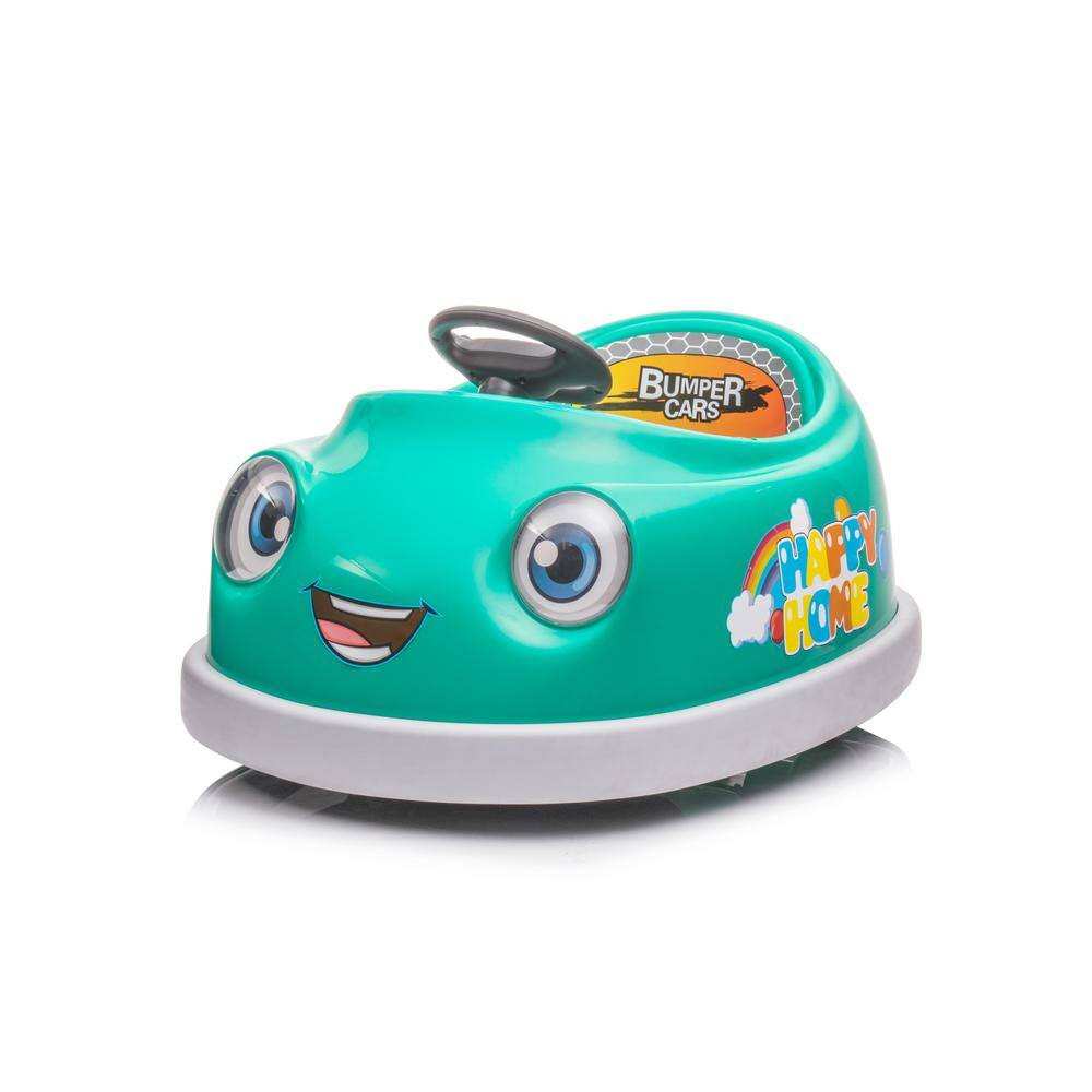 12-Volt Dual Bumper Car for Kids 1-6 Years Old Electric Car W/Pushrod Dinner Pla
