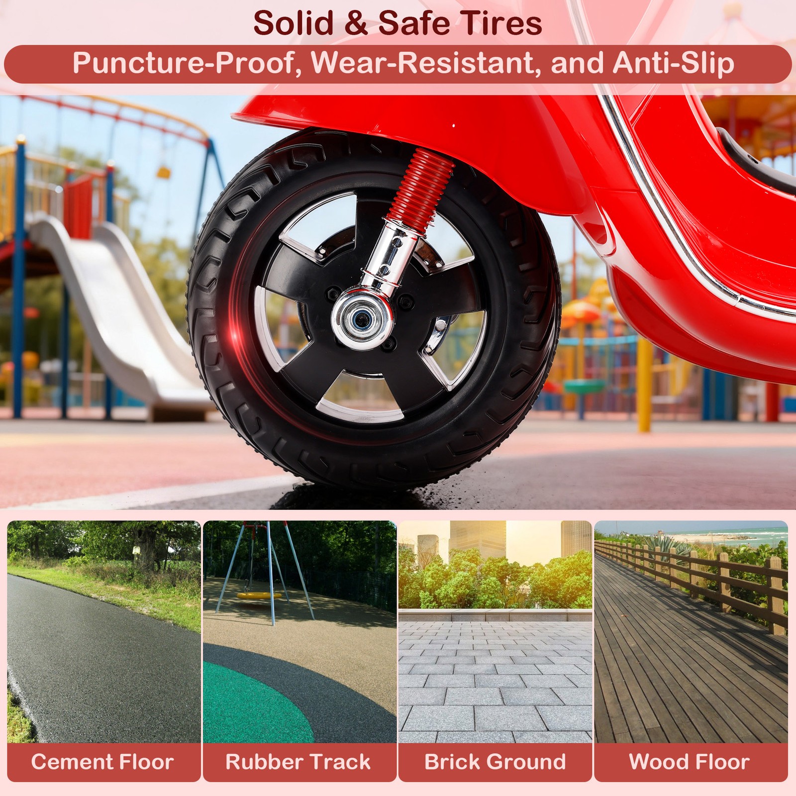 🚀Dual Electric 6V Ride On Motorcycle Toy Car For Kid 3 Wheeler Toy Car Red