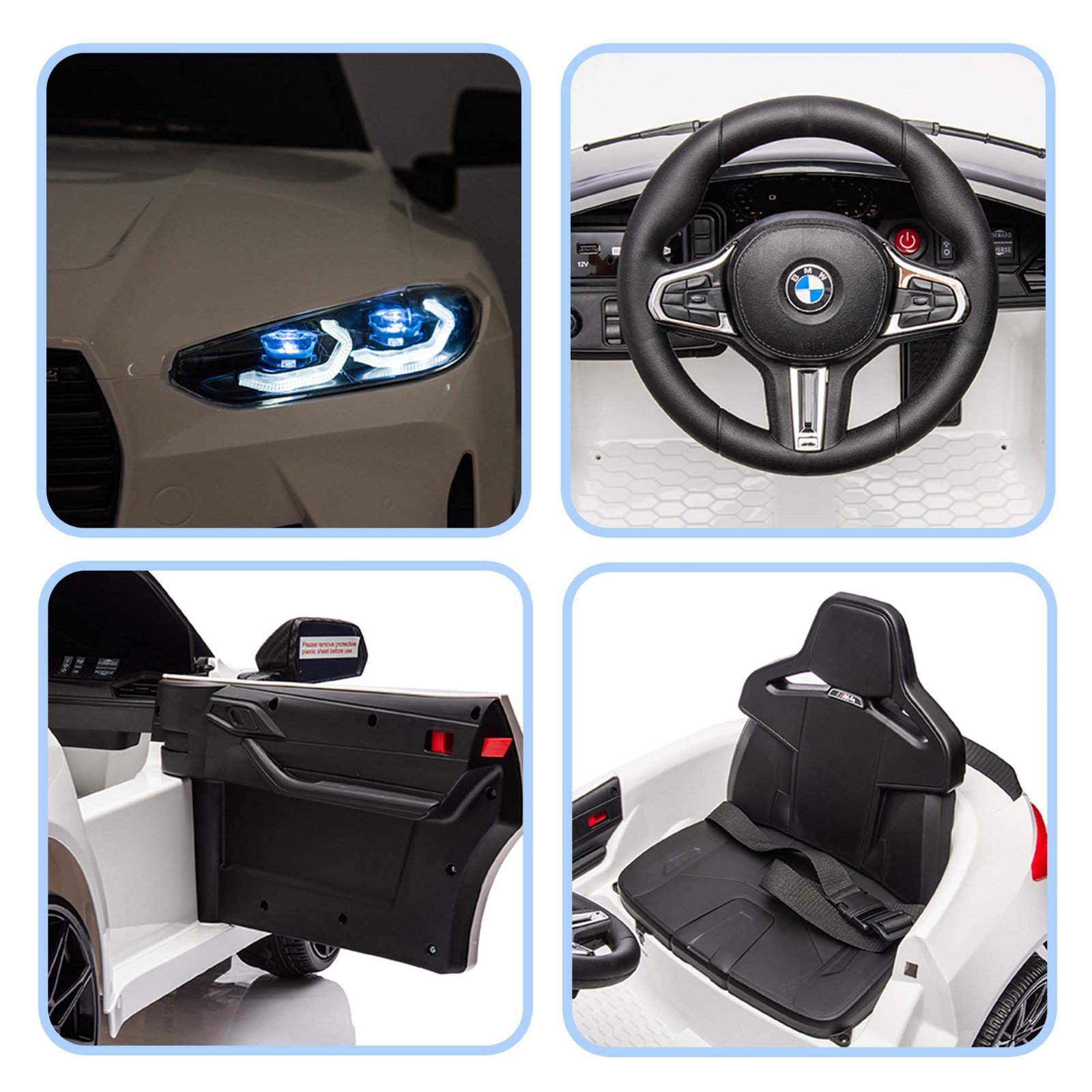 Electric BMW 12V Kids Ride On Car Toy 2.4G with RC USB MP3 Bluetooth LED
