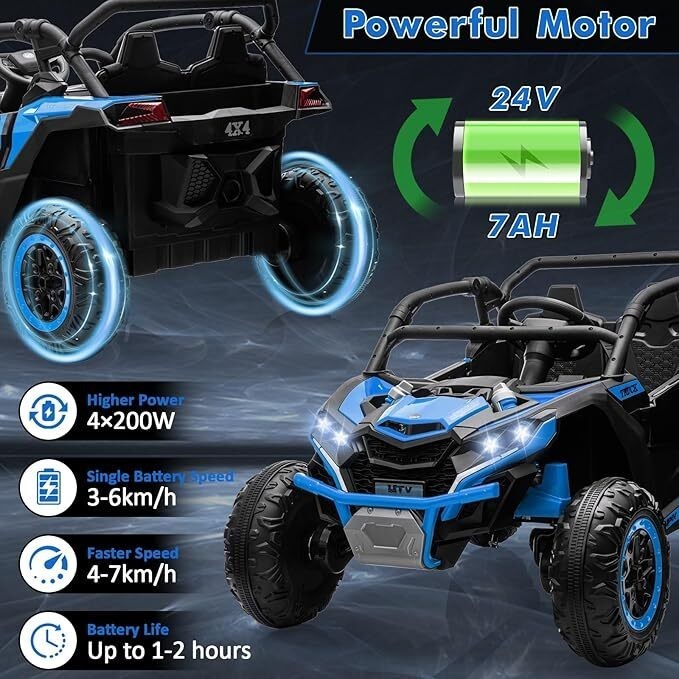2 Seater Ride on Electric Car 24V Ride on Toys for Big Kids with Remote Control