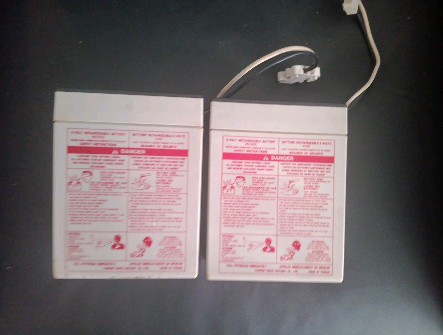 Lot Of 2 Power Wheels Battery 6 Volt Grey Fisher Price (USED PREOWNED) W Fuse