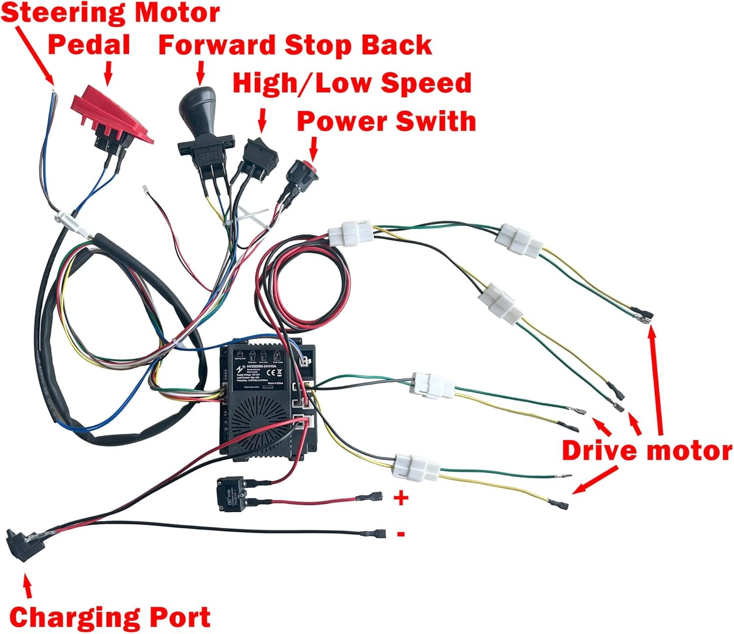 24 Volt DIY Wires Harness Conversion Kit for Kid’s Ride On Toys Car,2.4G Set…