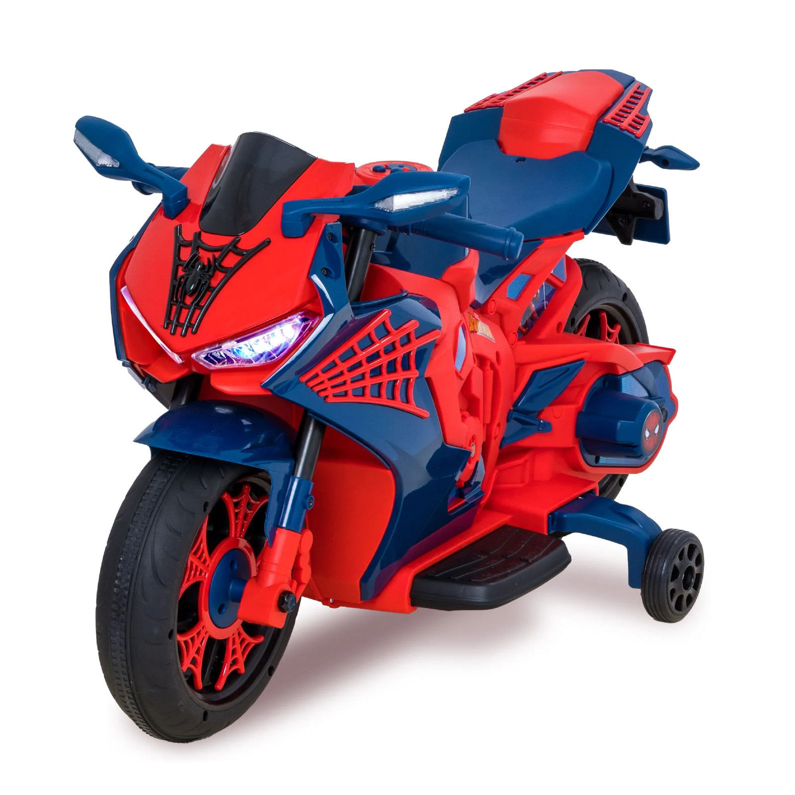 Kids 6 V Motorcycle Ride On Spiderman Design Rechargeable Battery Gift Ages 3+