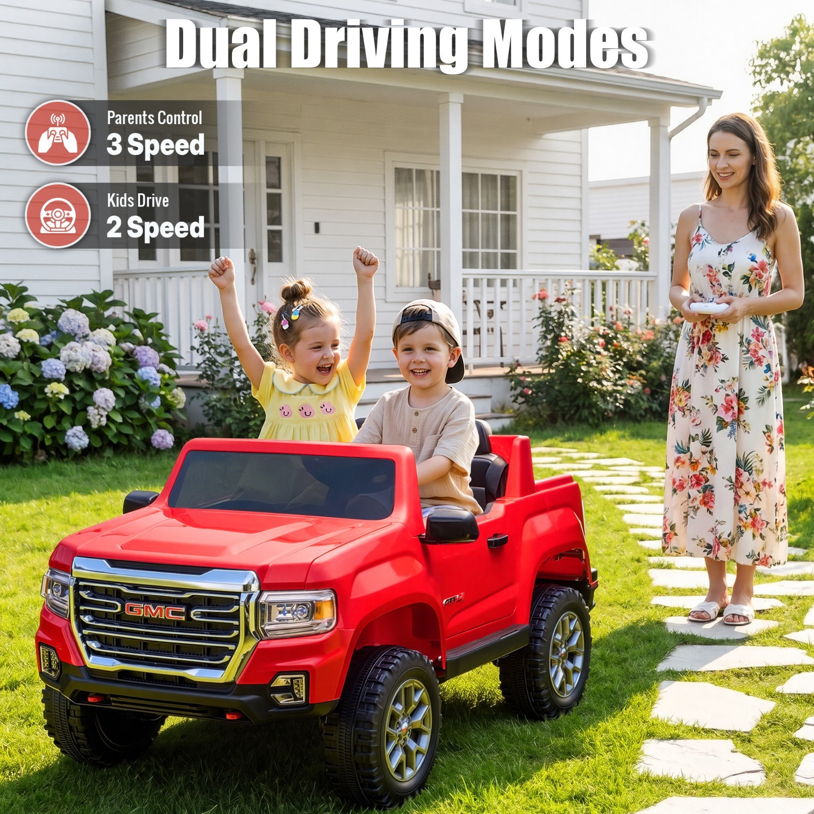 24V 4WD Kids Ride On Truck 4 Motors 7AH Battery Electric Car LED MP3 2 Speed