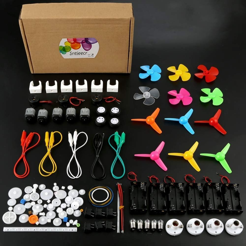 DC Motor Kit 131 PCS Mini Electric Motors 1.5-3V 15000RPM Gears STEM Science Set