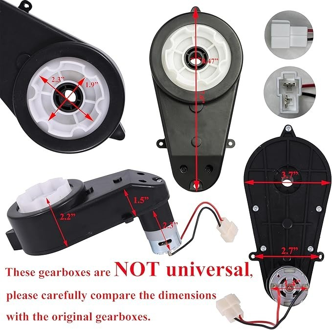 2 Pack Kids Ride on Car Electric Motor Gearbox 550 12V Motor 12000RPM.