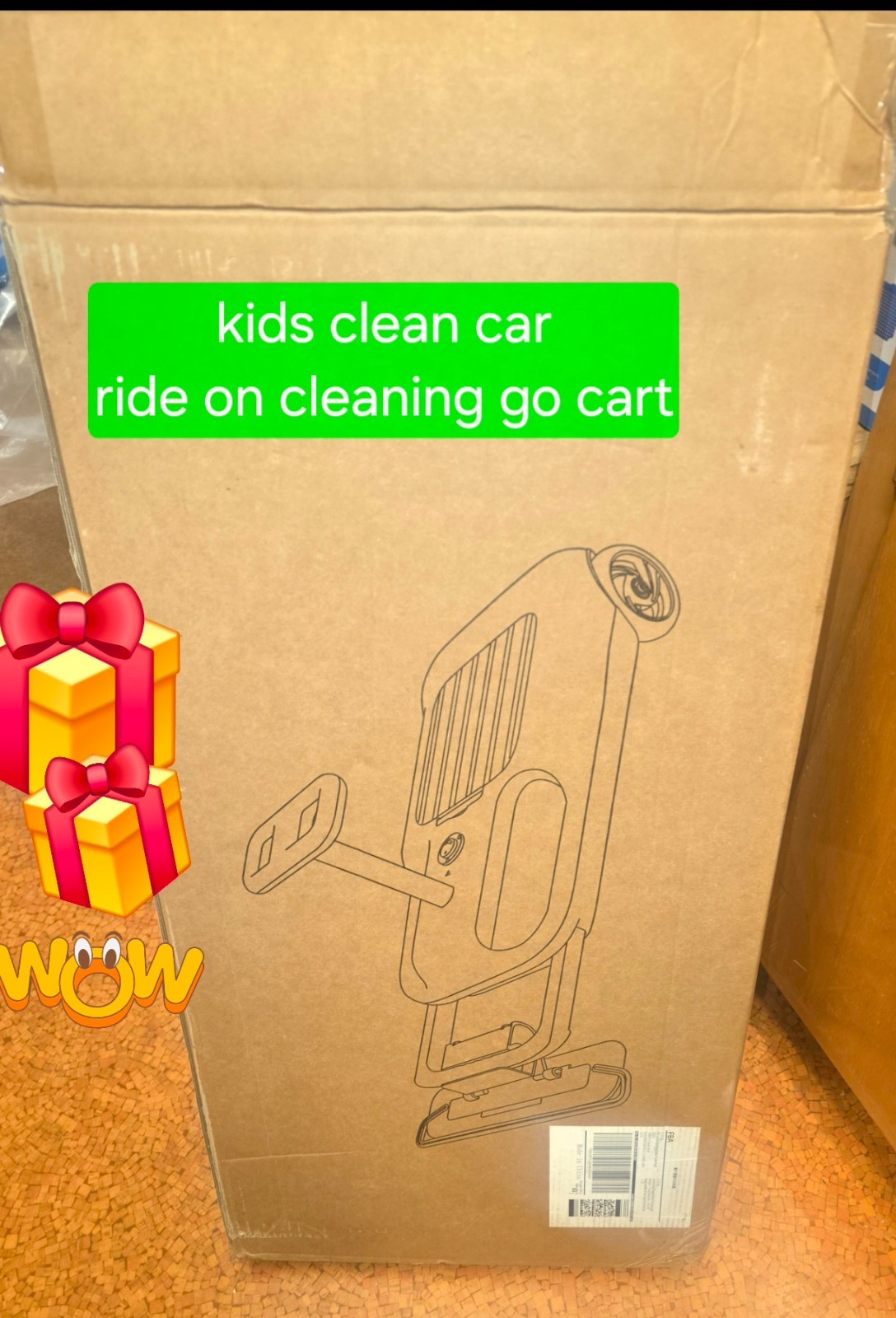 Open Box Appears New Cleaning Go Kart Kids Mop, 5 Speeds, Cleaning Go Kart 3+ Yr