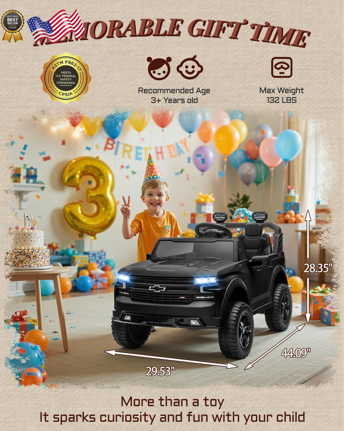 24V 2 Seater Ride on Toys Licensed Chevrolet Silverado, Electric Vehicle with Re