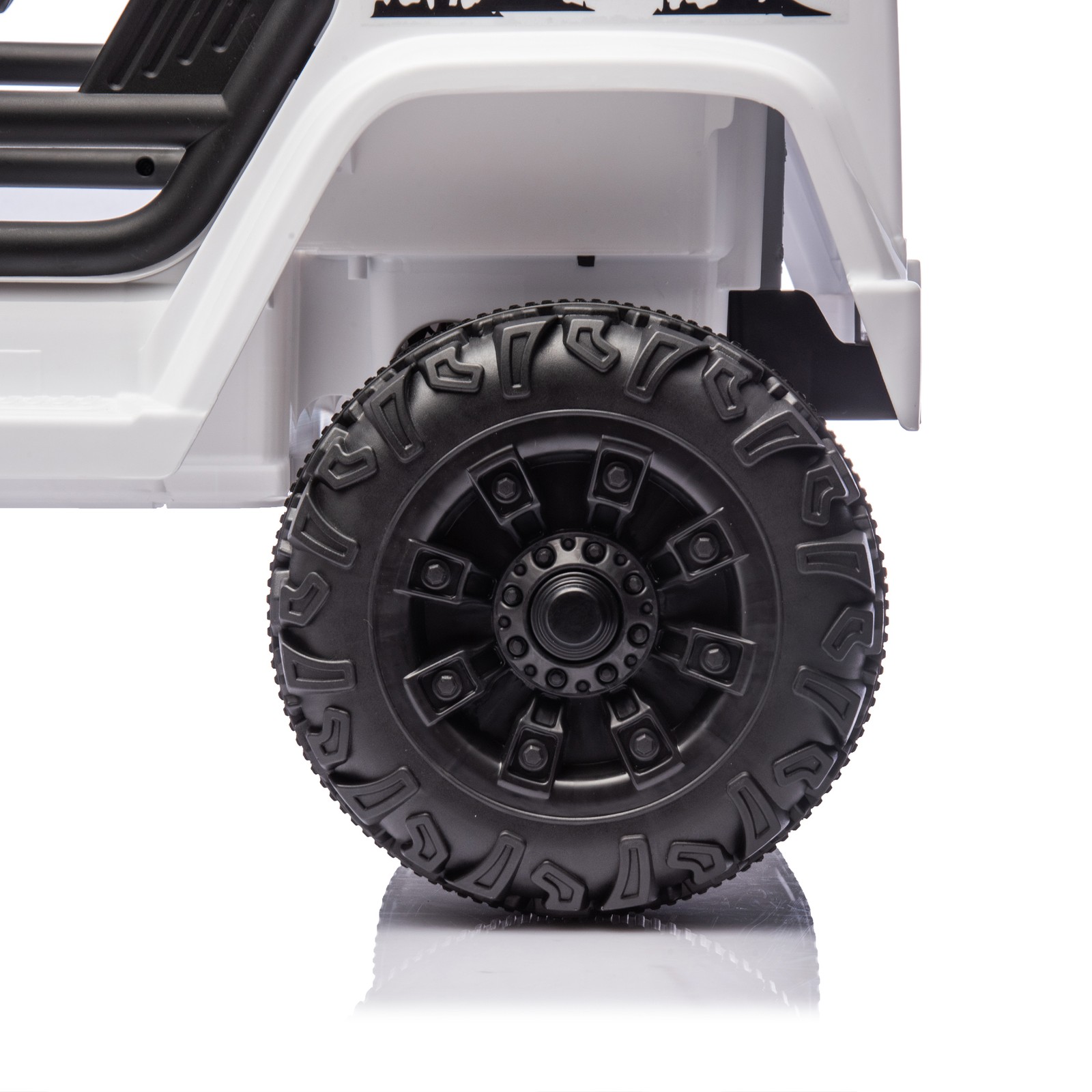 12V Kids Ride On Car Dual Drive 4 wheel With Bluetooth USB for Kids 2-4 White