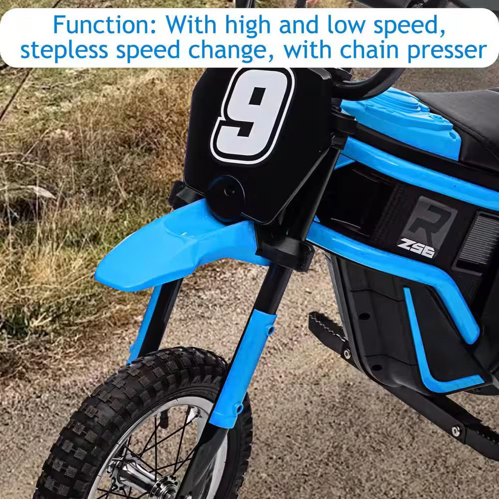 Jojoka Kids Ride on Motorcycle and Electric Motocross Bike, 24V Battery Powered