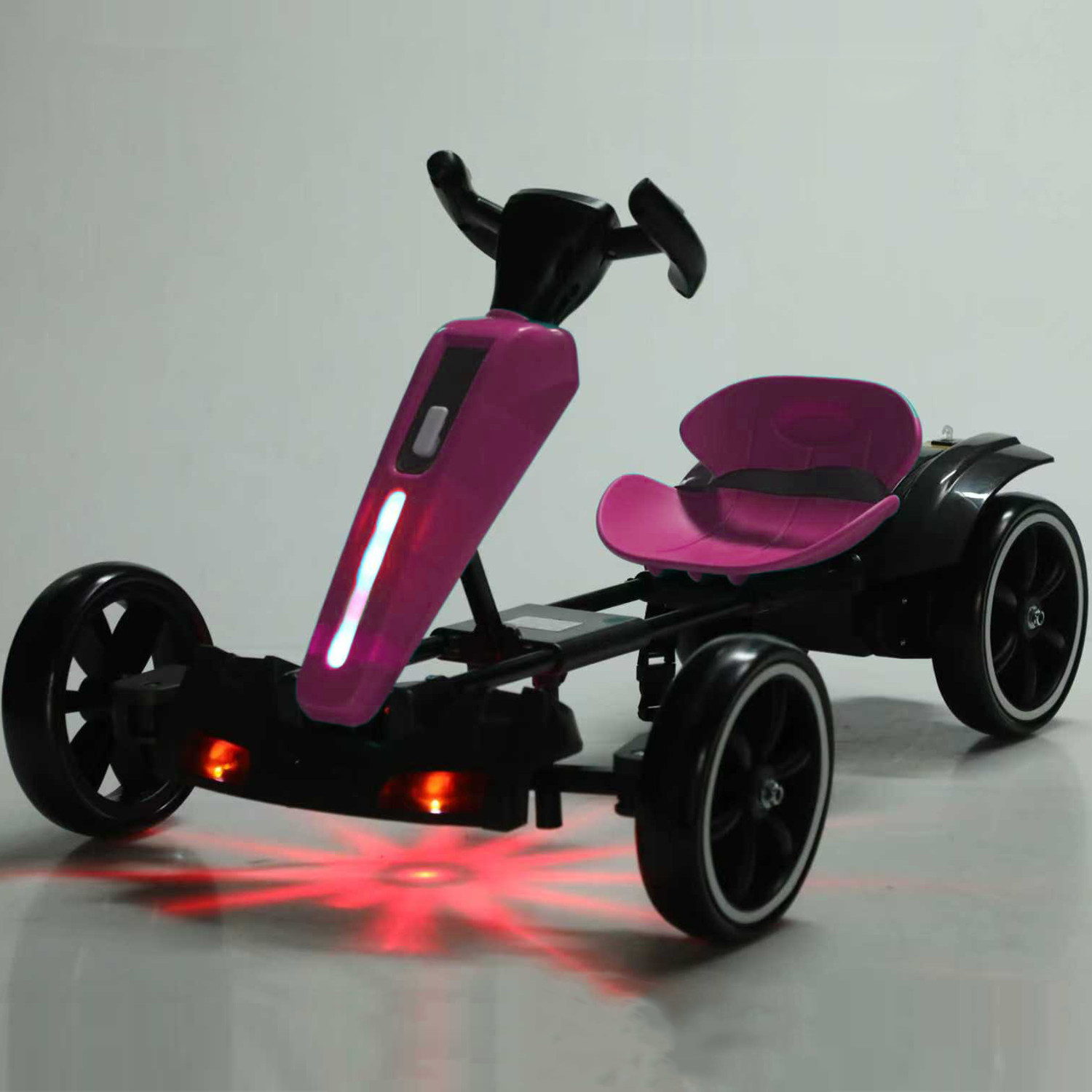 12V Electric Kids Pedal Go Kart Adjustable Seat Ride On Toy 3-6 Years Magenta
