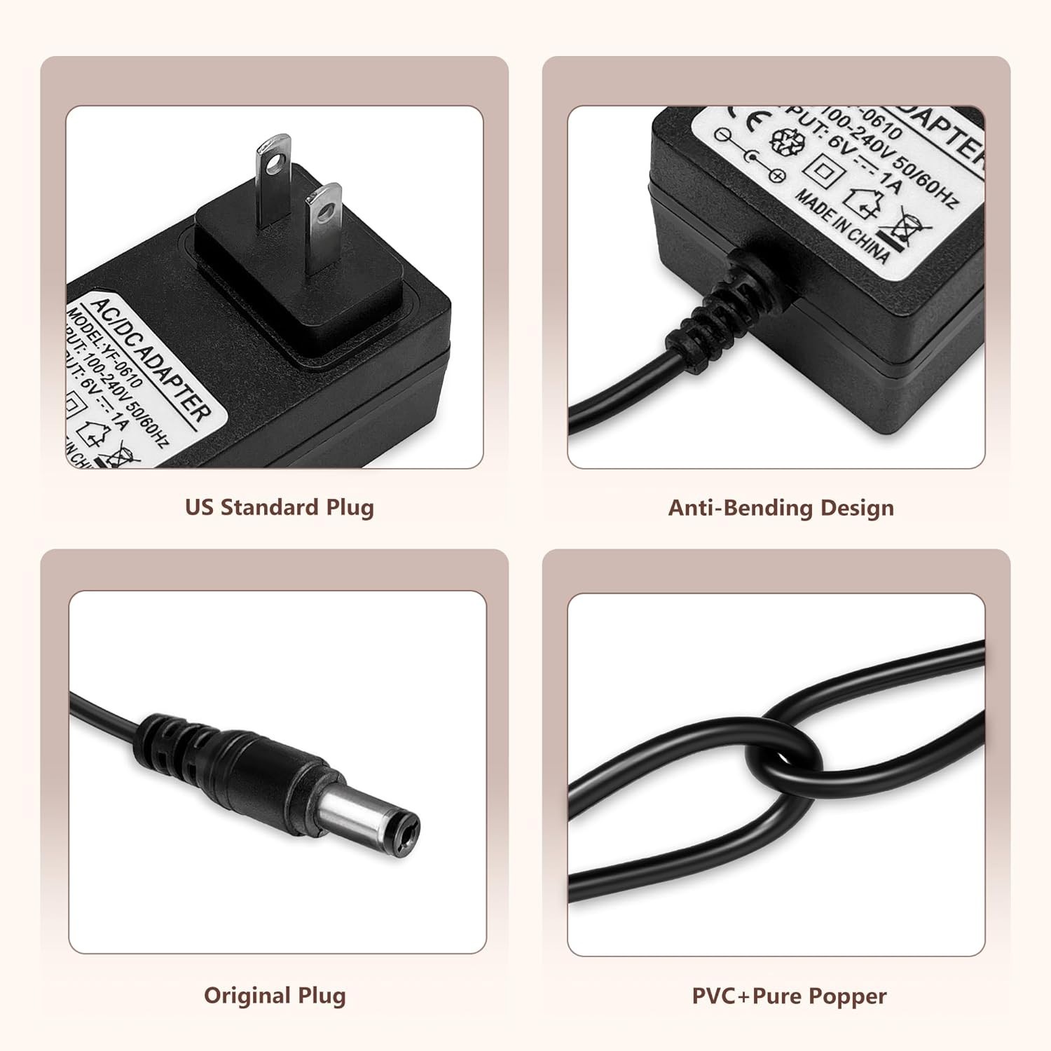 6V Battery Charger for Kids Ride On Cars Bumper Cars – Universal 6V Charger f…