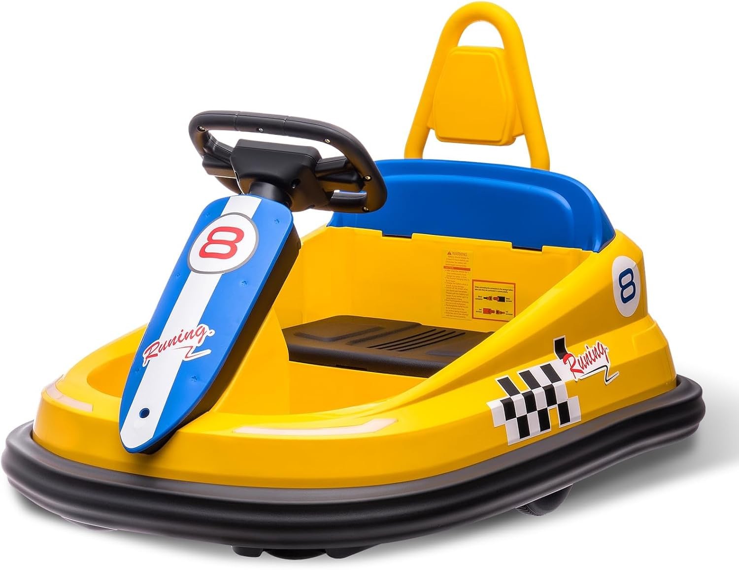 GARVEE 6V Bumper Car, 1.9mph Ride On, Spin & Bump Fun, Music Horn, Seat Belt