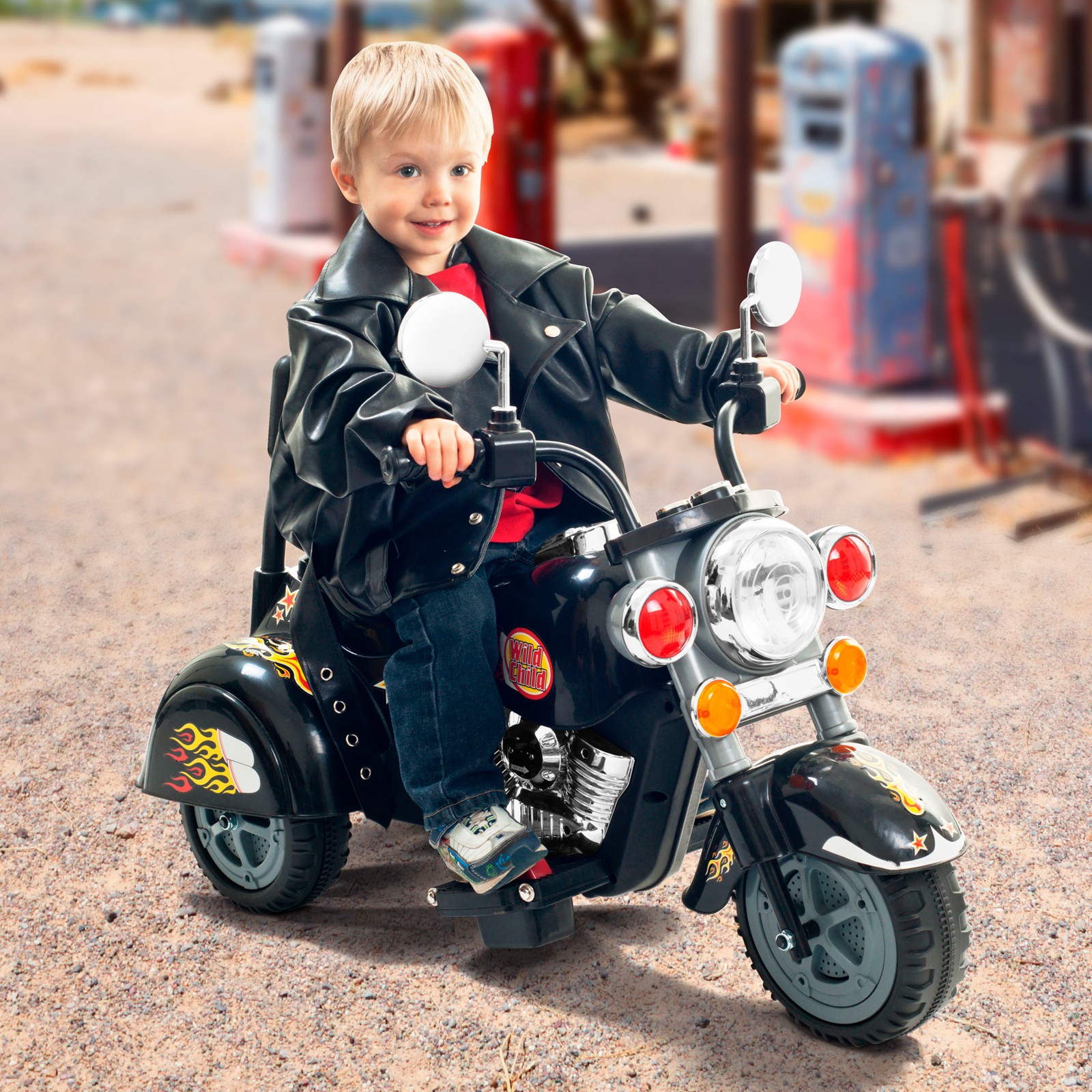 Motorcycle Kids Ride on Toy Chopper Style Wild Child Battery Operated Bike 2-4