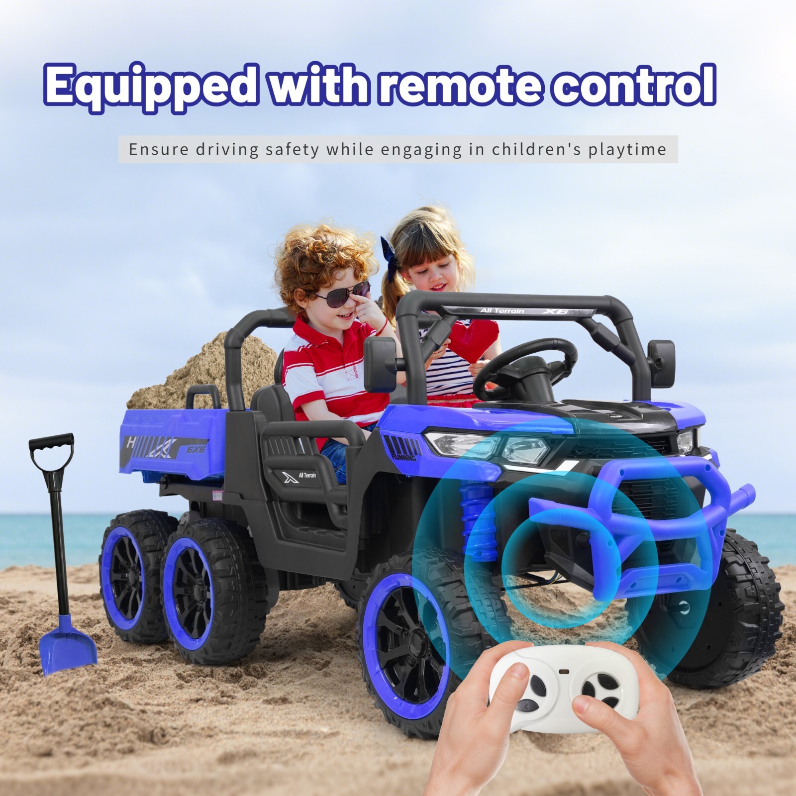 24V Kids Electric Car Ride on Dump Bed Truck Battery Power Wheels Toy w/Remote