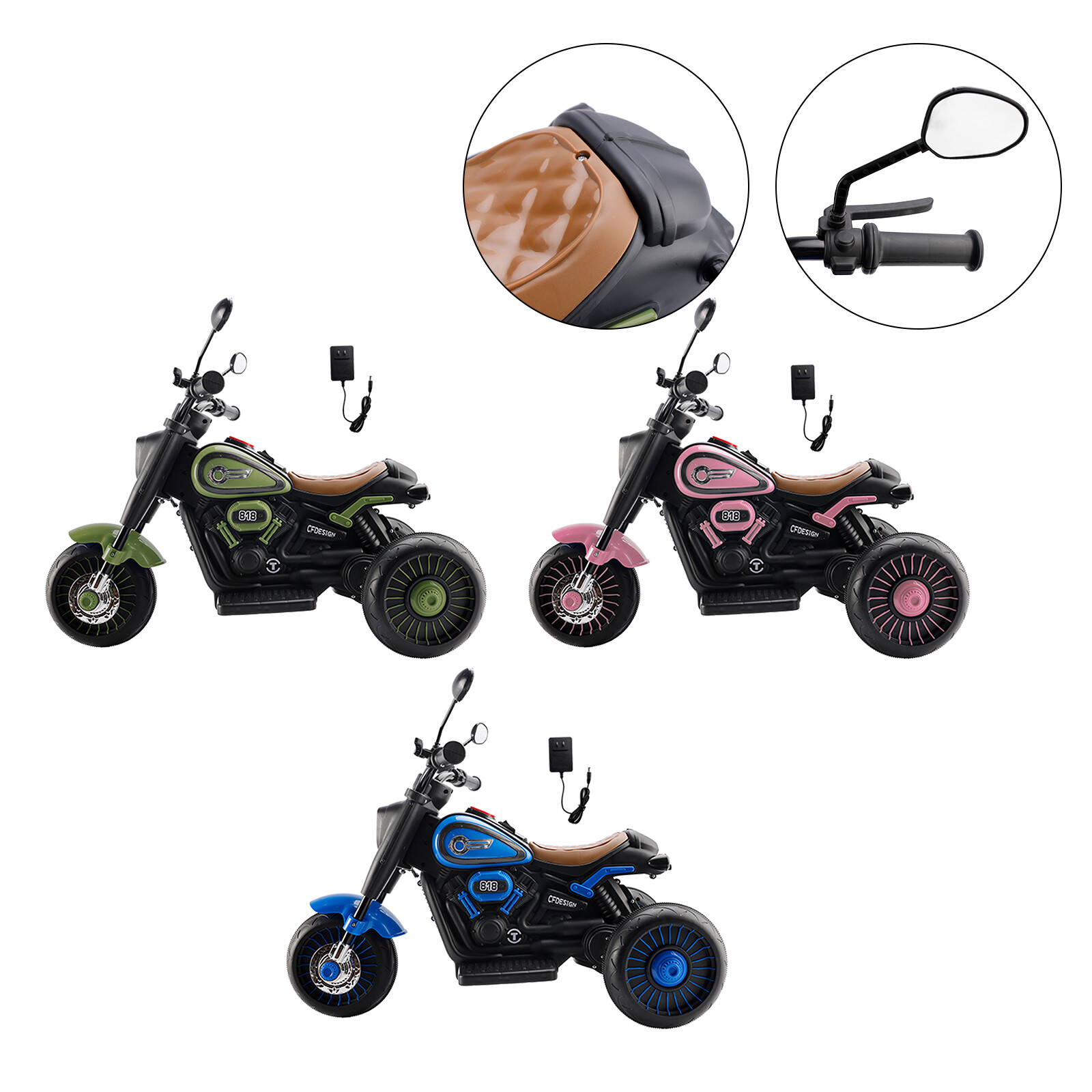 3Wheel 6V Kid Ride On Motorcycle Electric Toy With Colorful Light And Music L3