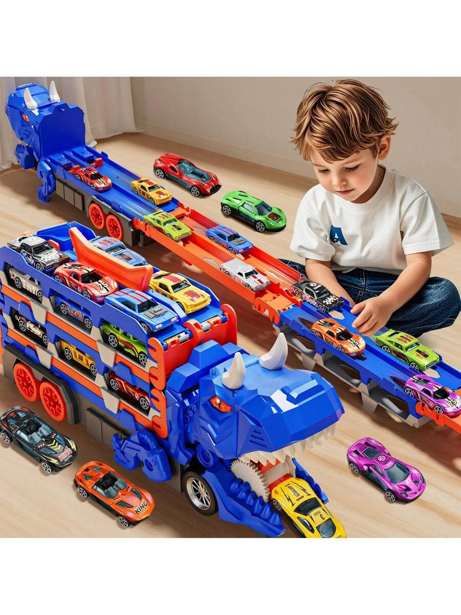 Toddler Car Truck Toys For 3 4 5 6 Year Old Boys Dinosaur Track Set