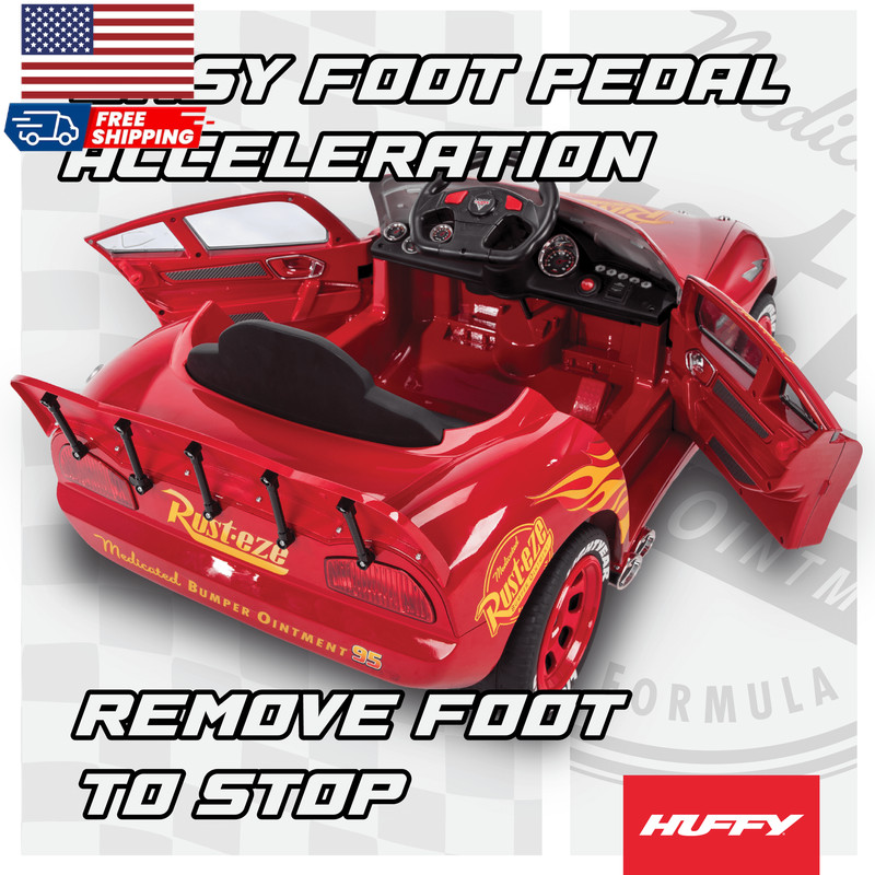 Huffy 6V Disney Pixar Lightning McQueen Ride-On Toy Kids Ages 3-7 Red