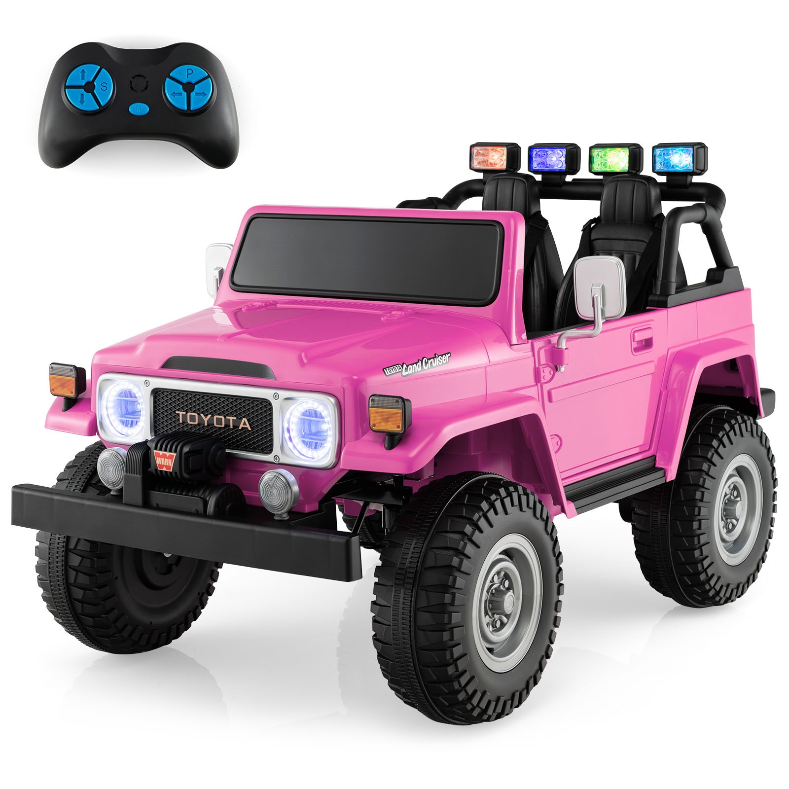 2 Seater Ride On Truck Car 12V Licensed Toyota FJ40 RC w/ Laser Light & Music