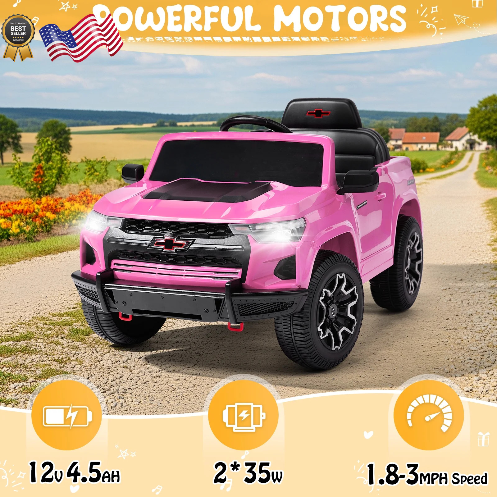 12V Licensed Chevrolet Colorado Electric Ride on Car Toy for Toddler Kid NEW