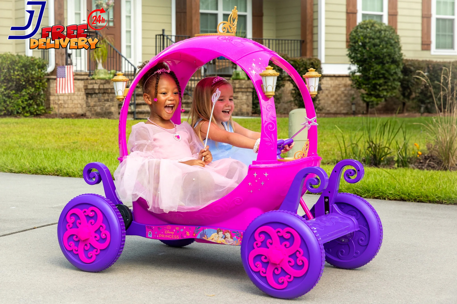 Princess 24V Carriage Ride-On for Kids Pink & Purple Remote FREE SHIPPING