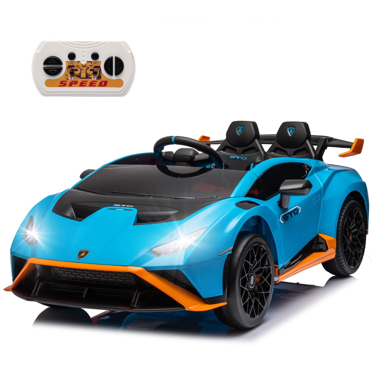 24V Kids Electric Car Ride On Drift Lamborghini Licensed STO Toys w/Remote, Blue