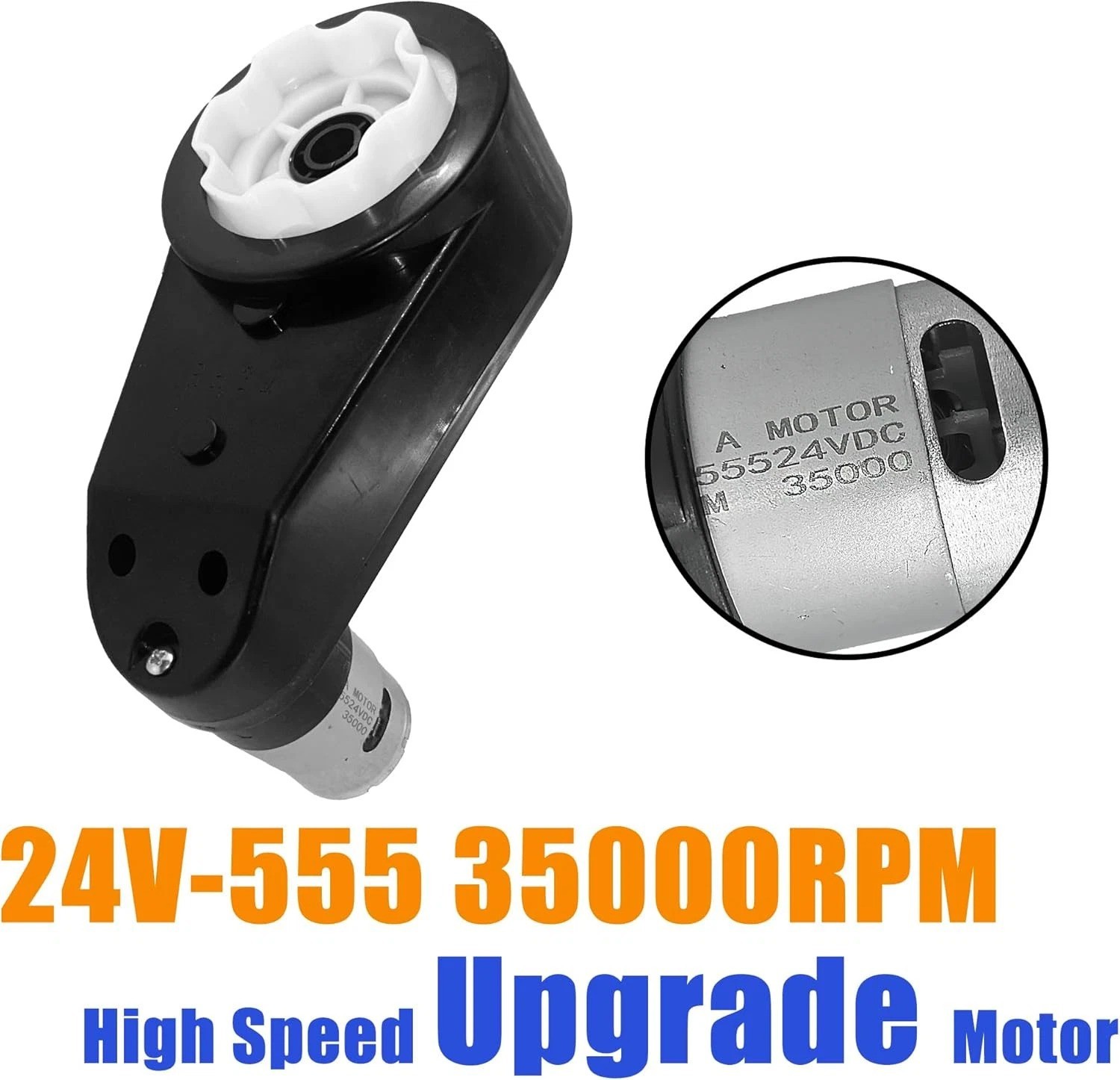 2PCS 24 Volt RS555 35000RPM High-Speed Motor Gearbox for Power Wheels Kids R…