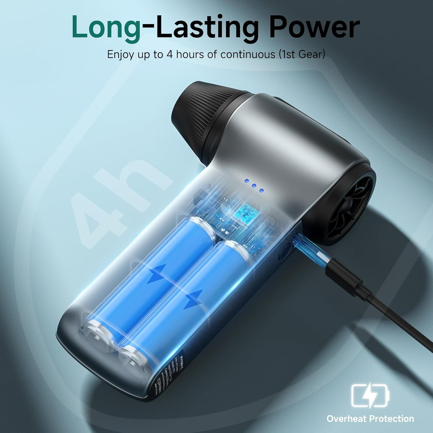 Compressed Air Duster X115-130000RPM Ultra Power Electric Air Duster, 3-Speed Mi