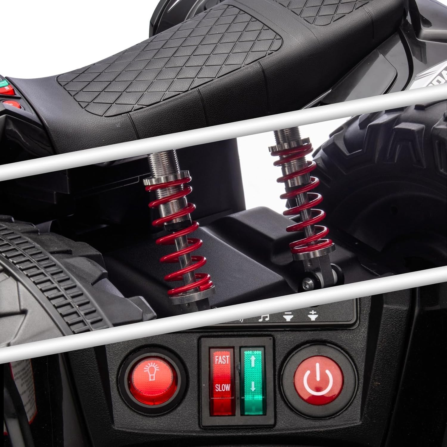 24V Kids Electric ATV 2 Seats,Dual 500W Motors, LED, Music Player, Bluetooth USB