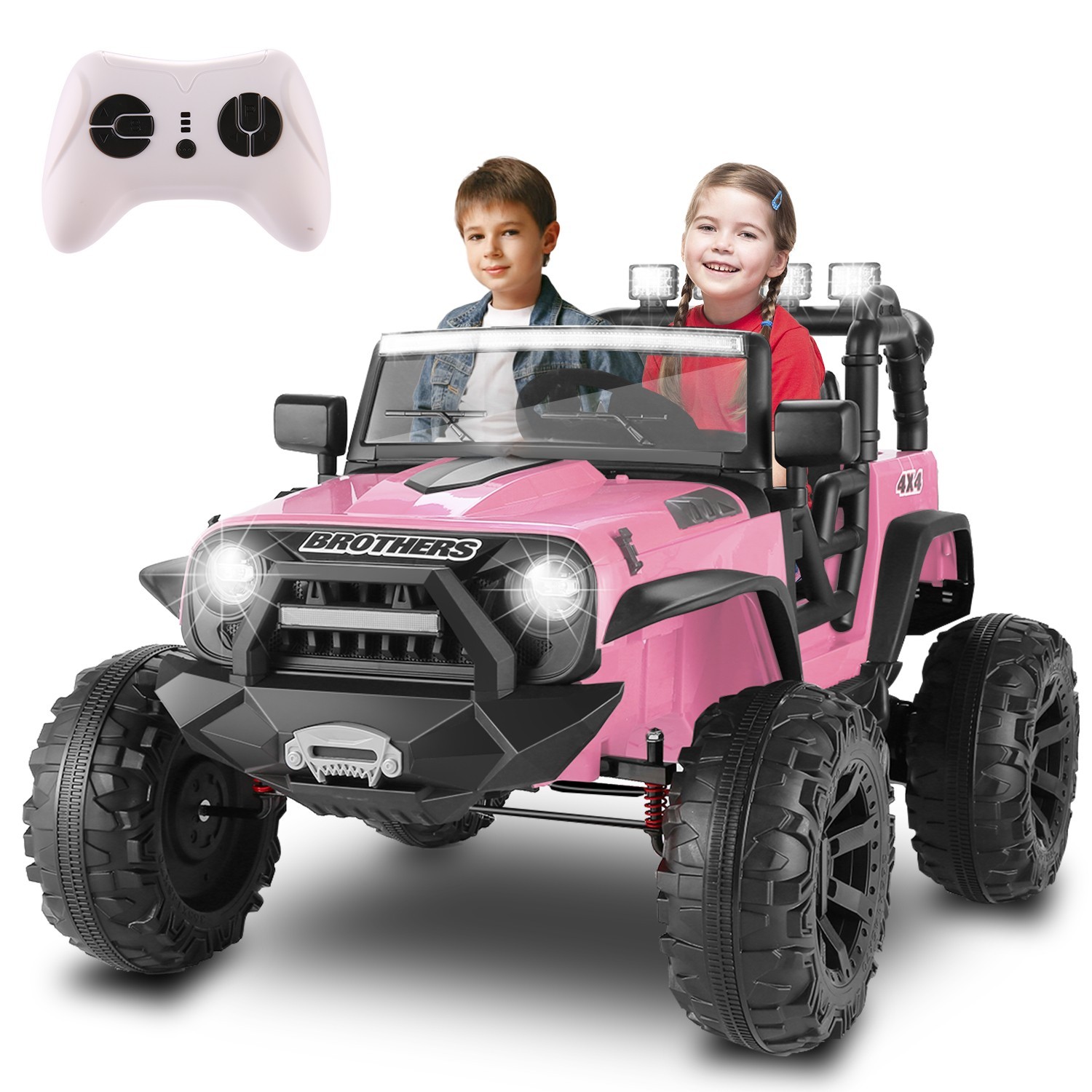 24V Kids Car Toy Ride on Truck Power Wheels w/Remote 2.4G Bluetooth LED Lights-