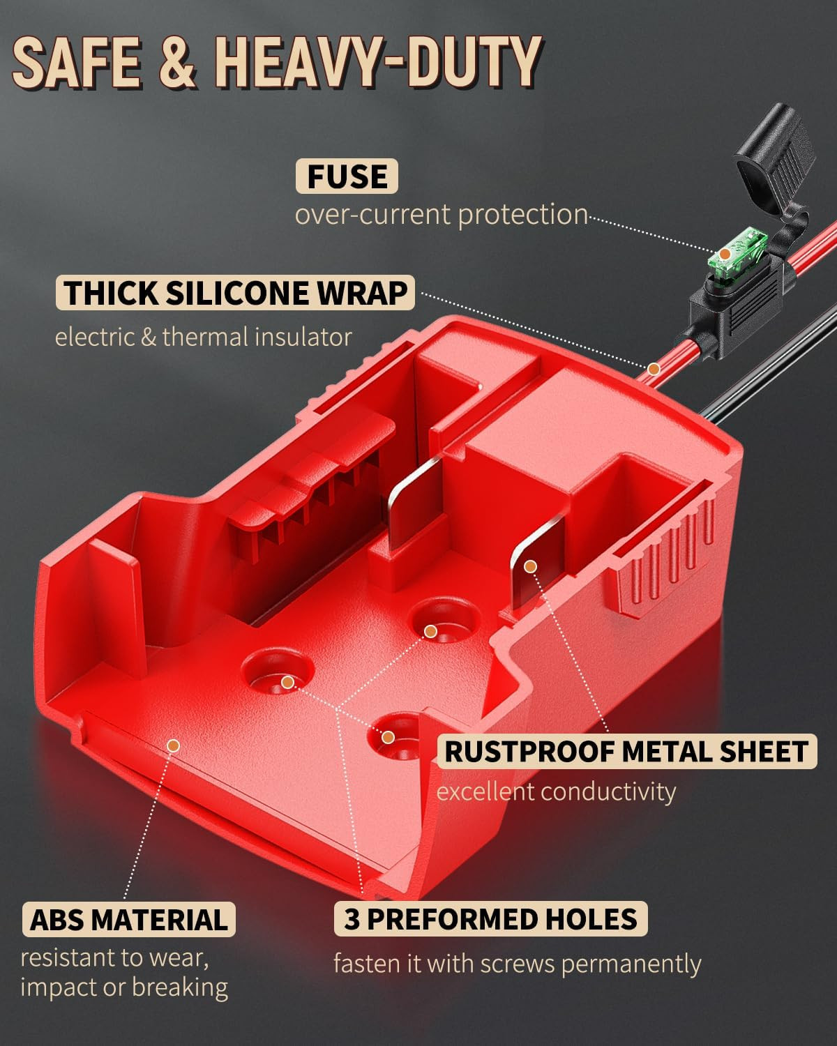 Power Wheel Adapter for Milwaukee M18 Battery, Peg-Perego Milwaukee Battery Adap