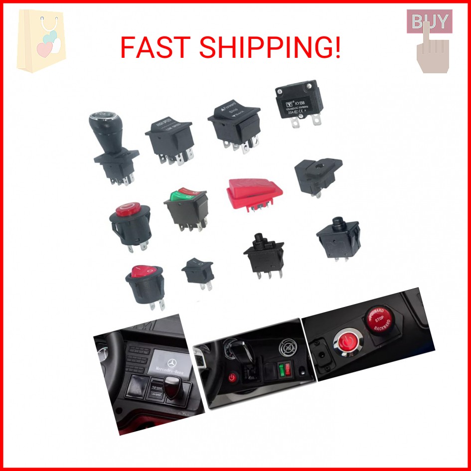 14PCS Set of Switch Kit for Power Wheels Kid’s Ride on Toys Replacement Parts, F
