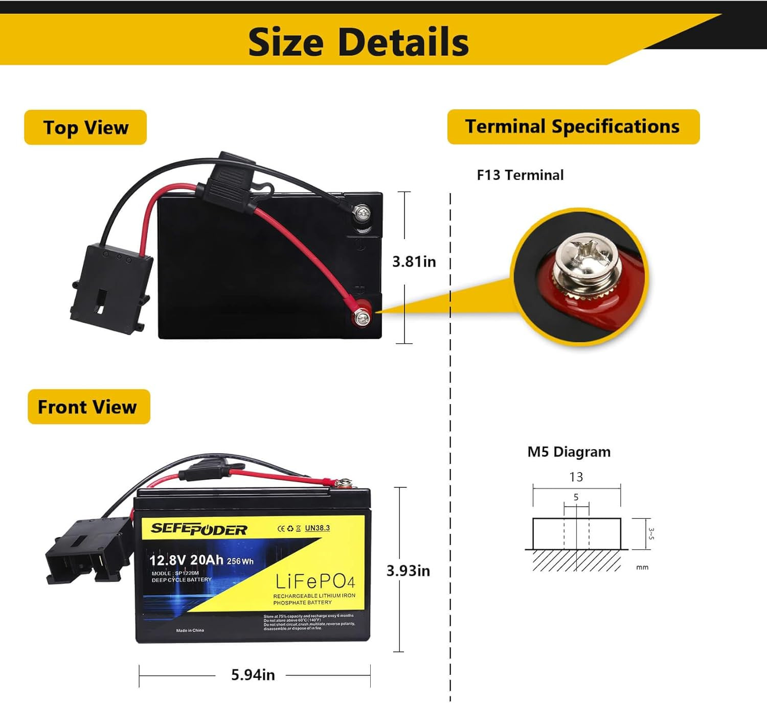 Replacement Battery Compatible with Fisher Price Power Wheels 12 Volt Ride-On Ve