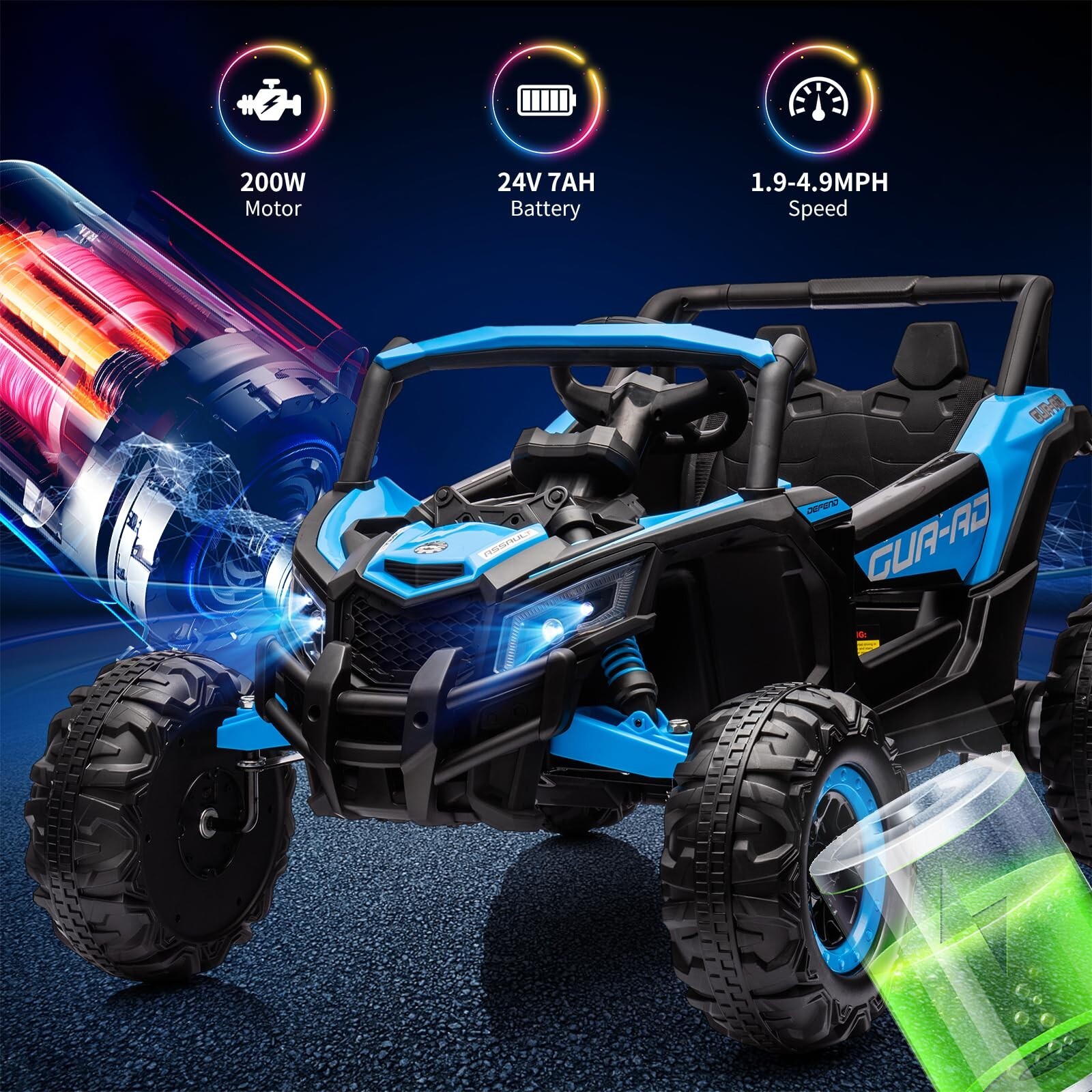 24V BRP Can-Am Licensed Ride on UTV Car for Kids Electric Toys 4WD Off-Road Quad