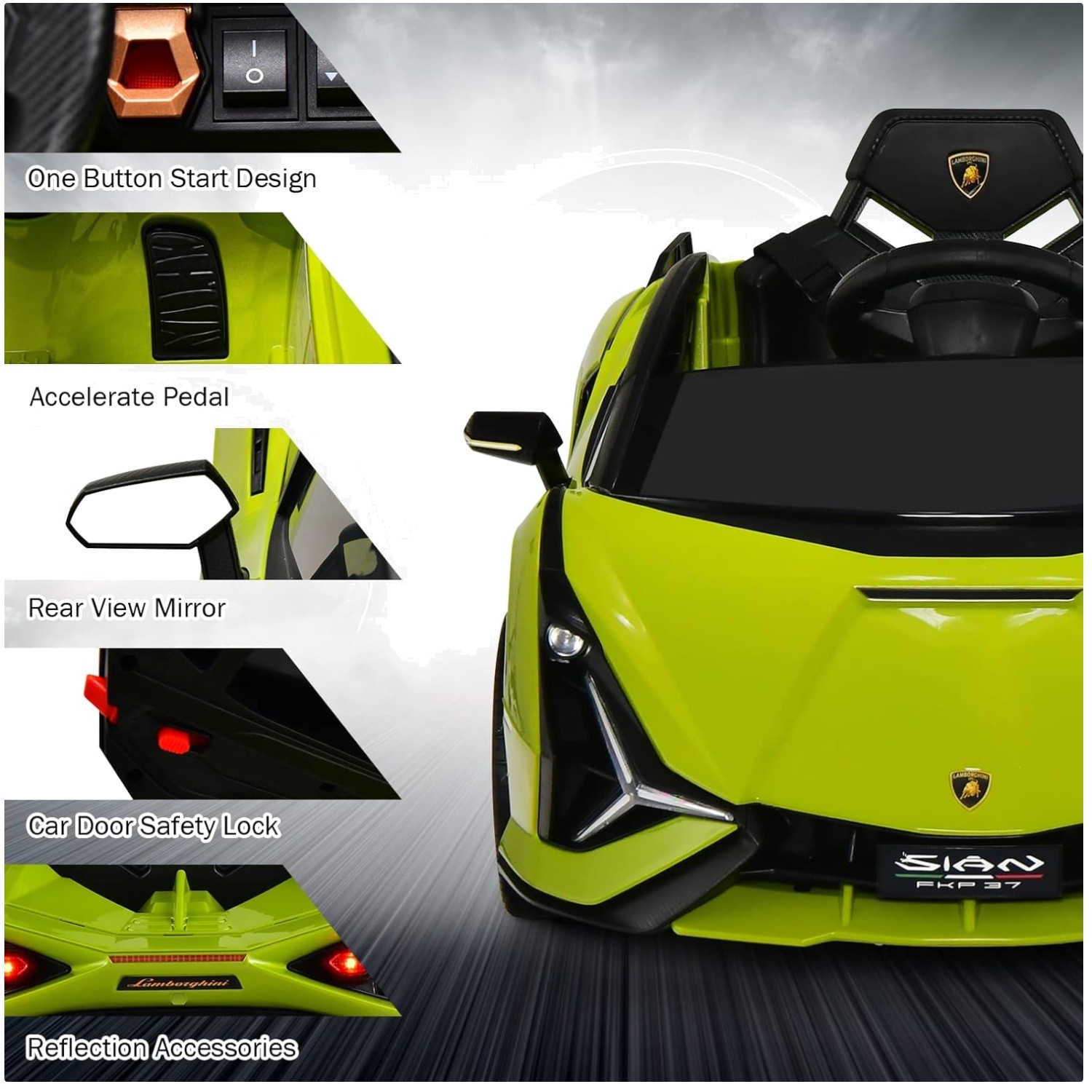 Electric Lamborghini Sian Roadster for Kids